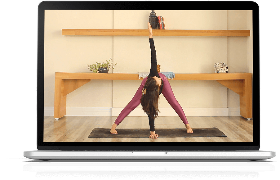 Aulas de yoga online no computador